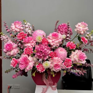 GIỎ HOA TONE HỒNG NỮ TÍNH