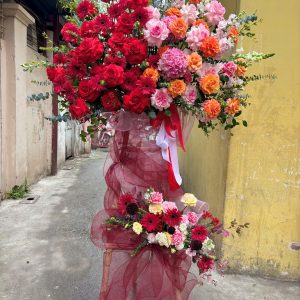 KỆ HOA HỒNG KHAI TRƯƠNG 2 TẦNG