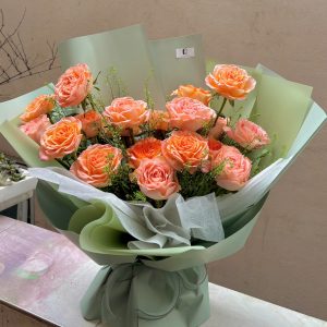 BÓ HOA CHÚC MỪNG TONE CAM