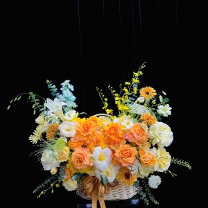 HOA CHÚC MỪNG TONE CAM | PHONG CÁCH GARDEN