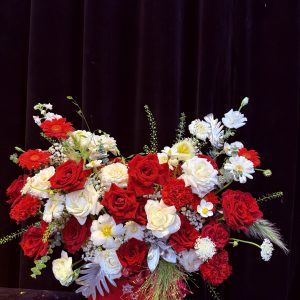 LÃNG HOA CHÚC MỪNG TONE ĐỎ | PHONG CÁCH GARDEN