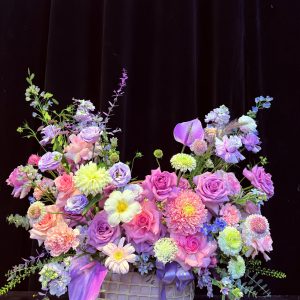 GIỎ HOA CHÚC MỪNG TONE TÍM | PHONG CÁCH GARDEN