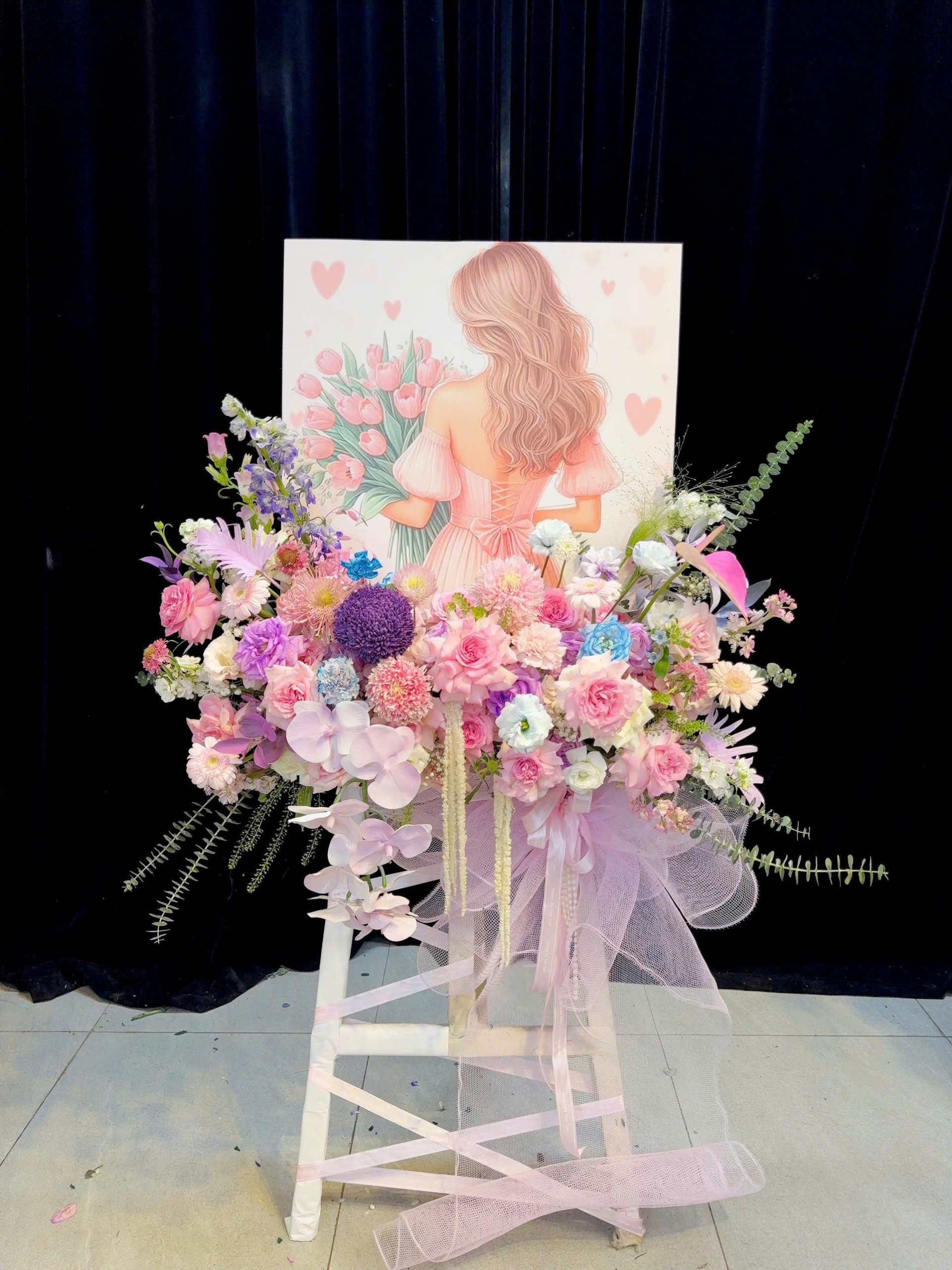 Kệ Hoa Tranh Chúc Mừng Tone Pastel