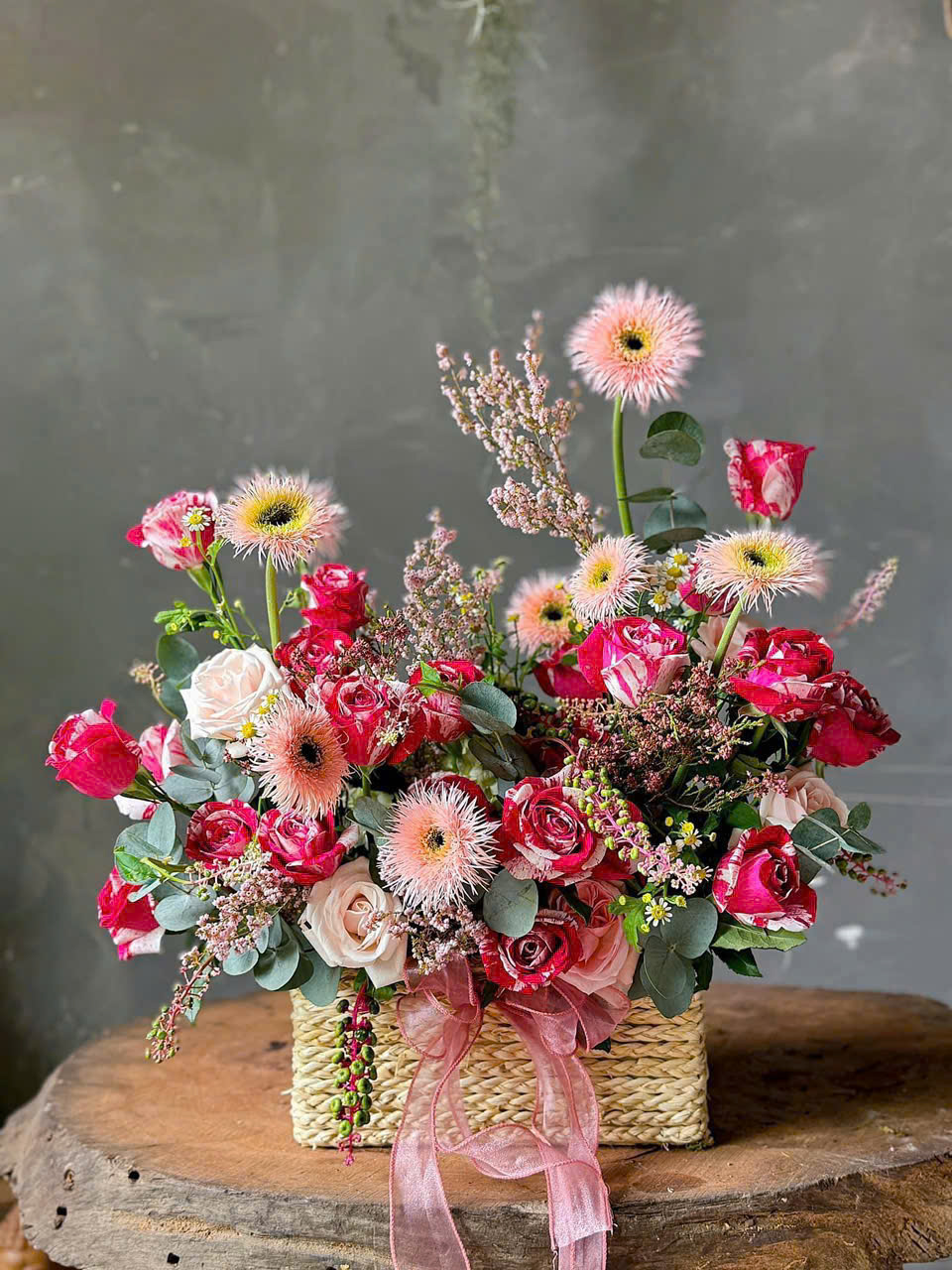 Lẵng Hoa Hồng Cúc Mi CSCM-074