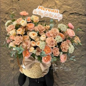 Lẵng Hoa Chúc Mừng Màu Cam Tinh Tế CSC-070