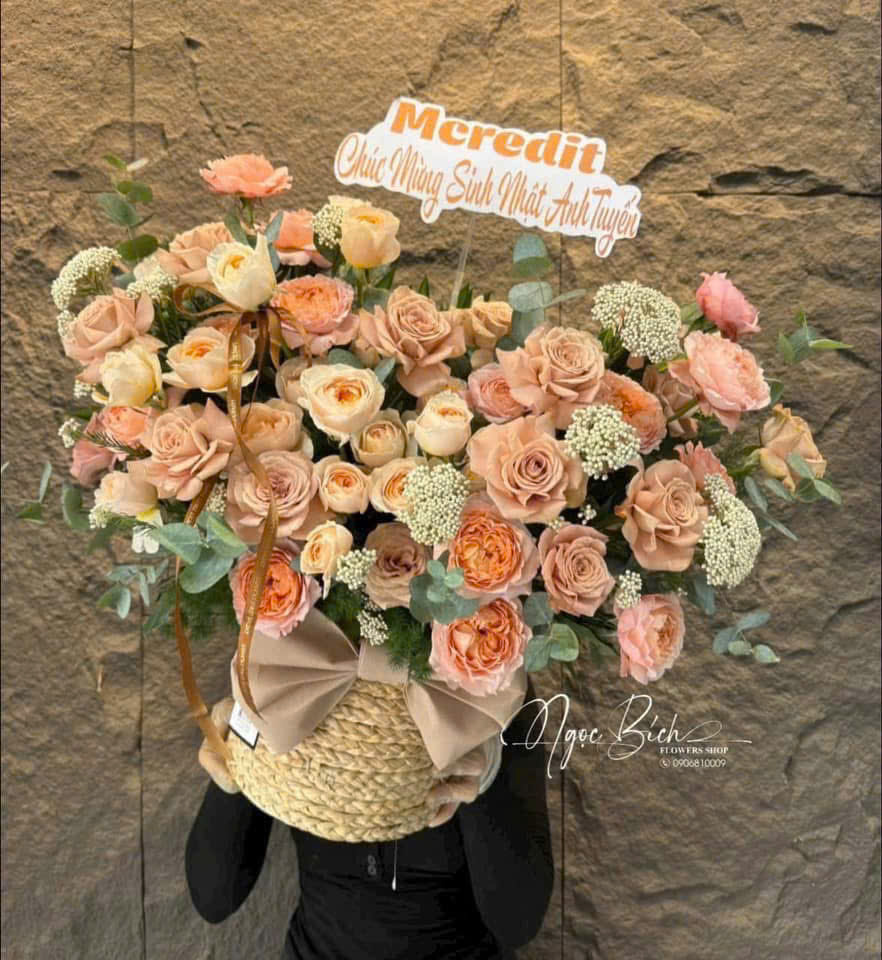 Lẵng Hoa Chúc Mừng Màu Cam Tinh Tế CSC-070