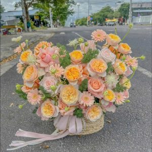 Lẵng Hoa Chúc Mừng Tone Cam Ấm Áp CSC-069