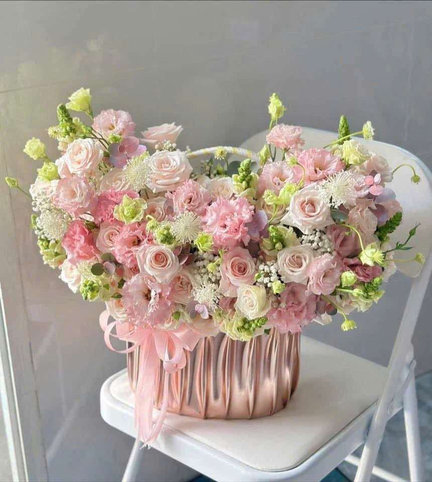 Lẵng Hoa Sinh Nhật Tone Hồng Pastel - CSH060