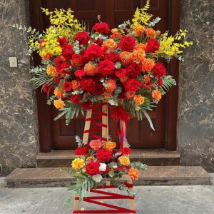 Kệ Hoa 2 Tầng Tone Đỏ