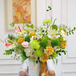 Lẵng Hoa Chúc Mừng Tone Xanh CS-112