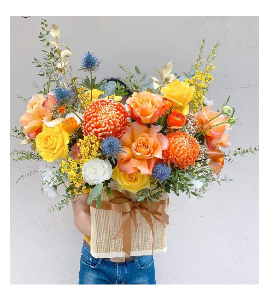 Lẵng Hoa Chúc Mừng Tone Cam CS-097