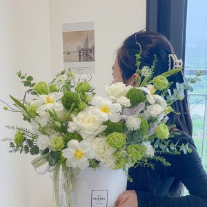 Lẵng Hoa Chúc Mừng Tone Xanh CS-115