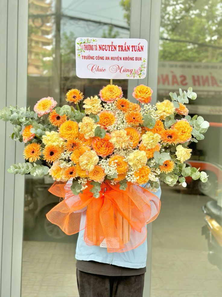 Lẵng Hoa Chúc Mừng Tone Cam Vàng CS-104 1 16dd20d5a32a88602fded67d3d785e2b