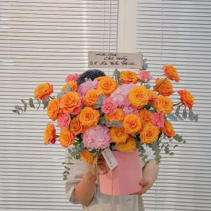 Lẵng Hoa Chúc Mừng Tone Cam CS-103