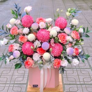 Lẵng Hoa Chúc Mừng Tone Hồng CS-139