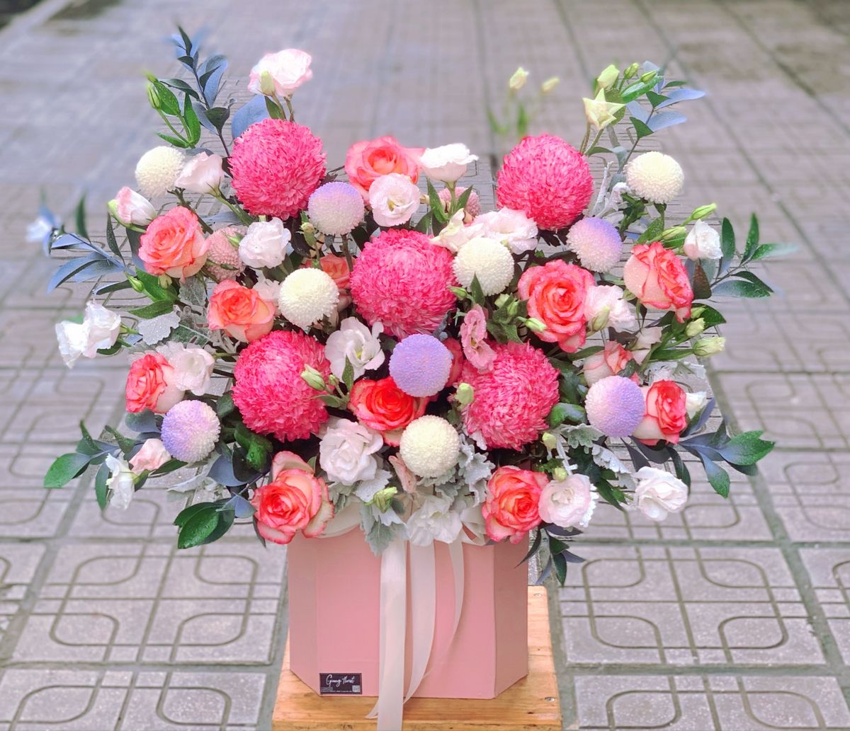 Lẵng Hoa Chúc Mừng Tone Hồng CS-139