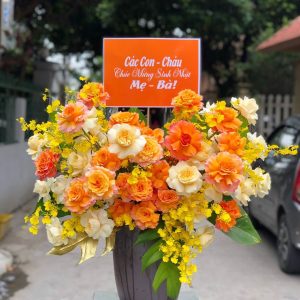 Lẵng Hoa Chúc Mừng Tone Cam CS-098