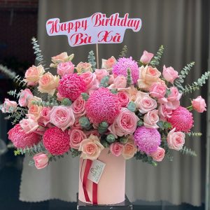 Lẵng Hoa Chúc Mừng Tone Hồng CS-133