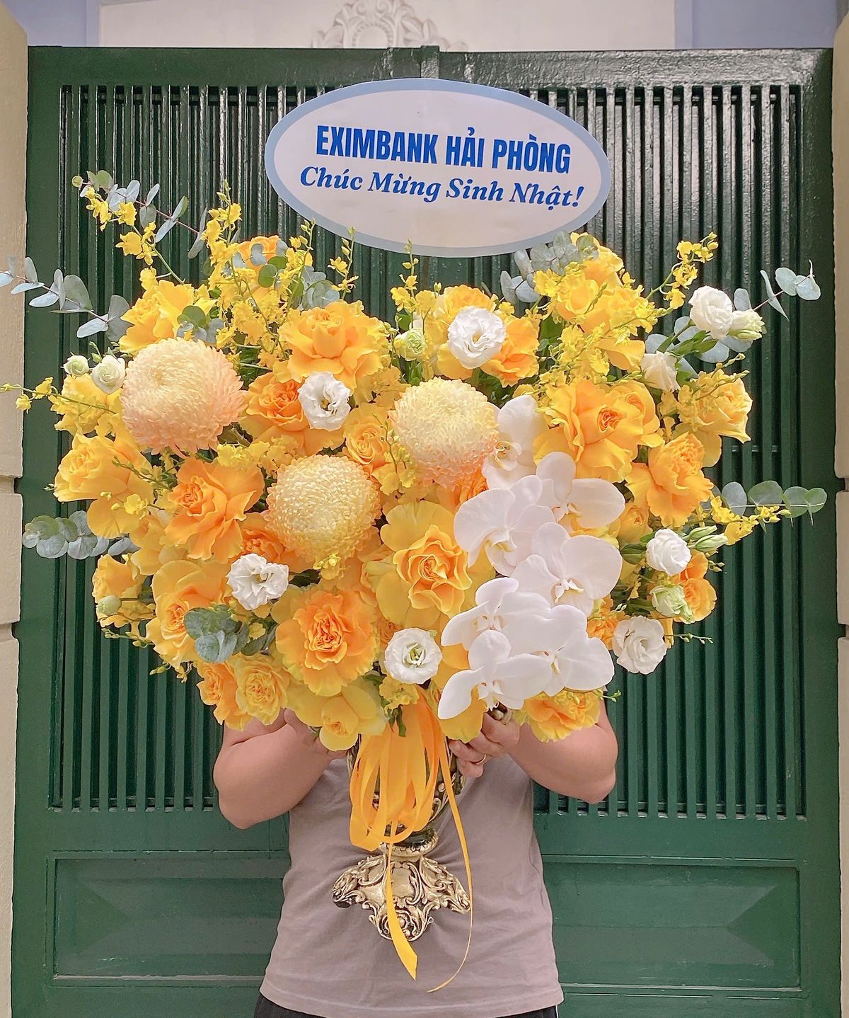 Lẵng Hoa Chúc Mừng Tone Cam CS-102