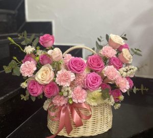 Lẵng Hoa Chúc Mừng Tone Hồng CS-140