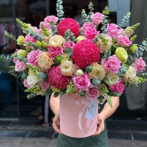 Lẵng Hoa Chúc Mừng Tone Hồng Tím Xanh CS-141