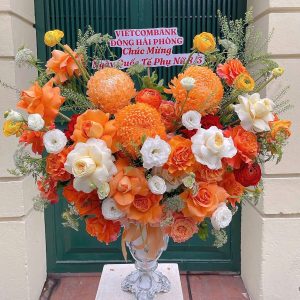Lẵng Hoa Chúc Mừng Tone Cam CS-099