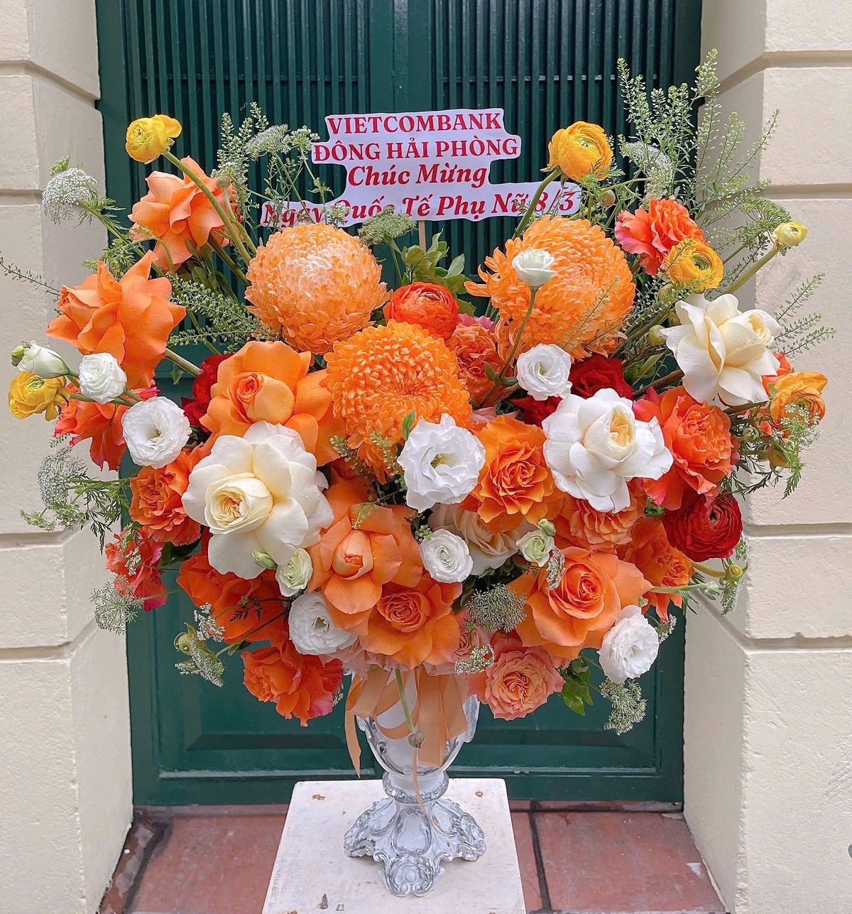 Lẵng Hoa Chúc Mừng Tone Cam CS-099