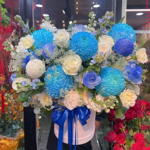 Lẵng Hoa Chúc Mừng Tone Xanh CS-111