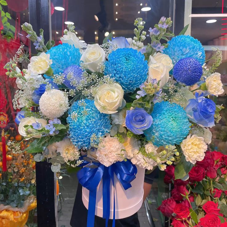 Lẵng Hoa Chúc Mừng Tone Xanh CS-111