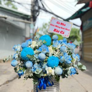 Lẵng Hoa Chúc Mừng Tone Xanh CS-122