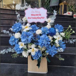 Lẵng Hoa Chúc Mừng Tone Xanh CS-123