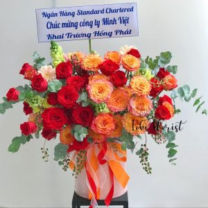 Lẵng Hoa Chúc Mừng Tone Cam CS-094