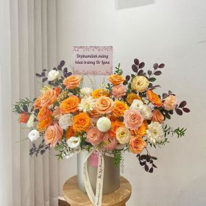 Lẵng Hoa Chúc Mừng Tone Cam CS-090