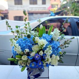 Lẵng Hoa Chúc Mừng Tone Xanh CS-125